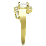 TK1588 - Stainless Steel Ring IP Gold(Ion Plating) Women AAA Grade CZ Clear