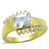 TK1588 - Stainless Steel Ring IP Gold(Ion Plating) Women AAA Grade CZ Clear