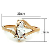 TK1590 - Stainless Steel Ring IP Rose Gold(Ion Plating) Women AAA Grade CZ Clear