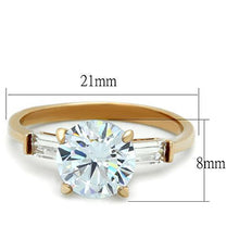 TK1595 - Stainless Steel Ring IP Rose Gold(Ion Plating) Women AAA Grade CZ Clear