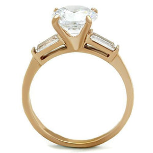 TK1595 - Stainless Steel Ring IP Rose Gold(Ion Plating) Women AAA Grade CZ Clear