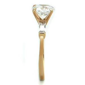 TK1595 - Stainless Steel Ring IP Rose Gold(Ion Plating) Women AAA Grade CZ Clear