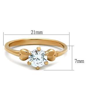 TK1596 - Stainless Steel Ring IP Rose Gold(Ion Plating) Women AAA Grade CZ Clear