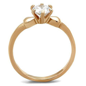TK1596 - Stainless Steel Ring IP Rose Gold(Ion Plating) Women AAA Grade CZ Clear