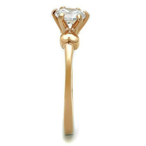 TK1596 - Stainless Steel Ring IP Rose Gold(Ion Plating) Women AAA Grade CZ Clear