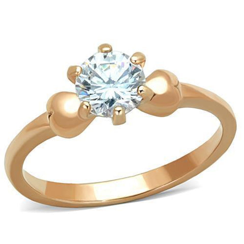 TK1596 - Stainless Steel Ring IP Rose Gold(Ion Plating) Women AAA Grade CZ Clear