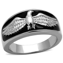 TK1597 - Stainless Steel Ring High polished (no plating) Men Epoxy Jet