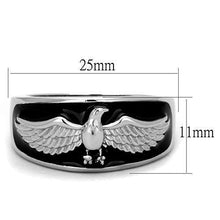 TK1597 - Stainless Steel Ring High polished (no plating) Men Epoxy Jet
