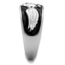 TK1597 - Stainless Steel Ring High polished (no plating) Men Epoxy Jet