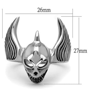 TK1599 - Stainless Steel Ring High polished (no plating) Men Epoxy Jet