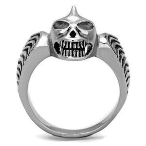 TK1599 - Stainless Steel Ring High polished (no plating) Men Epoxy Jet