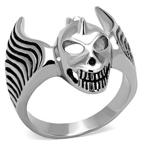 TK1599 - Stainless Steel Ring High polished (no plating) Men Epoxy Jet