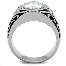 TK1606 - Stainless Steel Ring High polished (no plating) Men AAA Grade CZ Clear