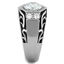 TK1606 - Stainless Steel Ring High polished (no plating) Men AAA Grade CZ Clear