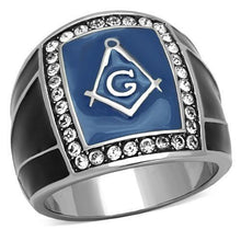 TK1612 - Stainless Steel Ring High polished (no plating) Men Top Grade Crystal Clear