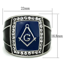 TK1612 - Stainless Steel Ring High polished (no plating) Men Top Grade Crystal Clear