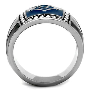 TK1612 - Stainless Steel Ring High polished (no plating) Men Top Grade Crystal Clear
