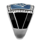 TK1612 - Stainless Steel Ring High polished (no plating) Men Top Grade Crystal Clear