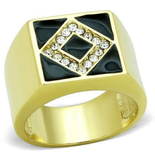 TK1613 - Stainless Steel Ring IP Gold(Ion Plating) Men Top Grade Crystal Clear