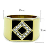 TK1613 - Stainless Steel Ring IP Gold(Ion Plating) Men Top Grade Crystal Clear