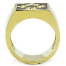TK1613 - Stainless Steel Ring IP Gold(Ion Plating) Men Top Grade Crystal Clear