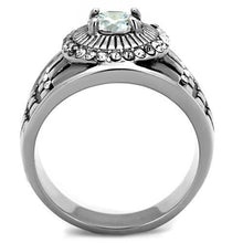 TK1614 - Stainless Steel Ring High polished (no plating) Men AAA Grade CZ Clear
