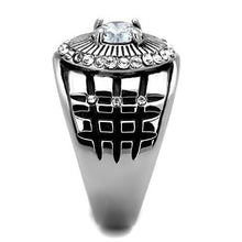 TK1614 - Stainless Steel Ring High polished (no plating) Men AAA Grade CZ Clear