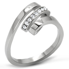 TK161 - Stainless Steel Ring High polished (no plating) Women Top Grade Crystal Clear