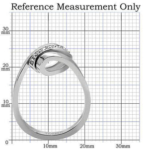 TK161 - Stainless Steel Ring High polished (no plating) Women Top Grade Crystal Clear