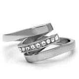 TK161 - Stainless Steel Ring High polished (no plating) Women Top Grade Crystal Clear