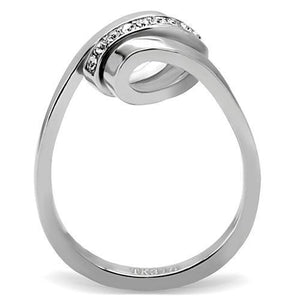 TK161 - Stainless Steel Ring High polished (no plating) Women Top Grade Crystal Clear