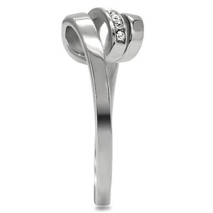 TK161 - Stainless Steel Ring High polished (no plating) Women Top Grade Crystal Clear