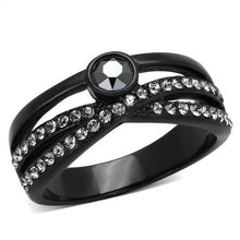TK1620 - Stainless Steel Ring IP Black(Ion Plating) Women Top Grade Crystal Hematite