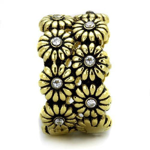 TK1626 - Stainless Steel Ring IP Gold(Ion Plating) Women AAA Grade CZ Clear