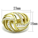 TK1627 - Stainless Steel Ring IP Gold(Ion Plating) Women AAA Grade CZ Clear