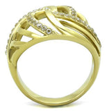 TK1627 - Stainless Steel Ring IP Gold(Ion Plating) Women AAA Grade CZ Clear