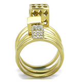 TK1630 - Stainless Steel Ring IP Gold(Ion Plating) Women AAA Grade CZ Clear