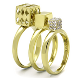 TK1630 - Stainless Steel Ring IP Gold(Ion Plating) Women AAA Grade CZ Clear