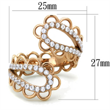 TK1633 - Stainless Steel Ring IP Rose Gold(Ion Plating) Women AAA Grade CZ Clear