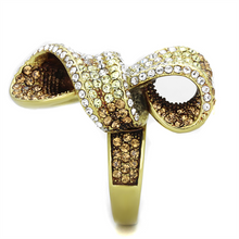 TK1635 - Stainless Steel Ring IP Gold(Ion Plating) Women Top Grade Crystal Multi Color