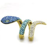 TK1641 - Stainless Steel Ring IP Gold(Ion Plating) Women Top Grade Crystal Multi Color