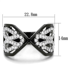TK1644 - Stainless Steel Ring Two-Tone IP Black Women AAA Grade CZ Clear