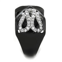 TK1644 - Stainless Steel Ring Two-Tone IP Black Women AAA Grade CZ Clear