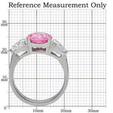 TK164 - Stainless Steel Ring High polished (no plating) Women AAA Grade CZ Rose