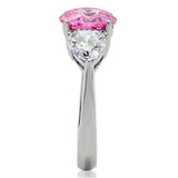 TK164 - Stainless Steel Ring High polished (no plating) Women AAA Grade CZ Rose