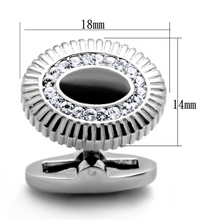 TK1656 - Stainless Steel Cufflink High polished (no plating) Men Top Grade Crystal Clear
