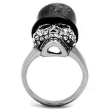 TK1662 - Stainless Steel Ring Two-Tone IP Black Women Top Grade Crystal Clear