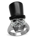 TK1662 - Stainless Steel Ring Two-Tone IP Black Women Top Grade Crystal Clear