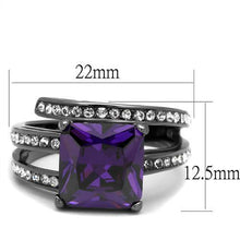 TK1665LJ - Stainless Steel Ring IP Light Black  (IP Gun) Women AAA Grade CZ Amethyst