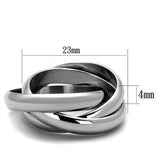 TK1669 - Stainless Steel Ring High polished (no plating) Women No Stone No Stone